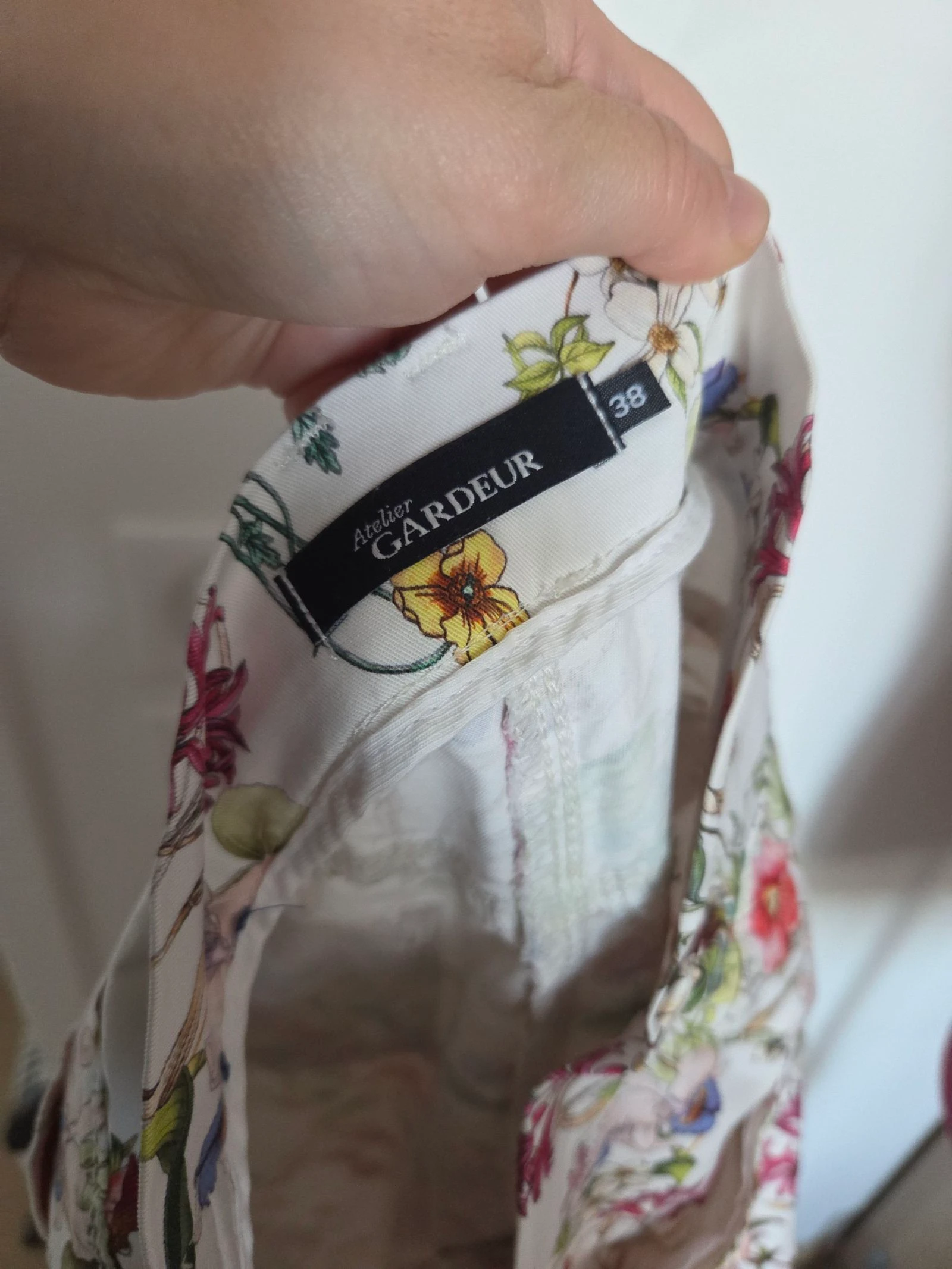 Slim fit high-waisted white floral print trousers size 40 FR Atelier Gardeur – photo 6